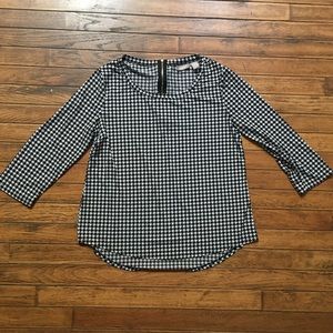 Chico’s Long Sleeve Houndstooth Blouse
